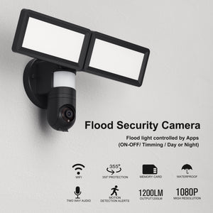WiFi Waterproof Outdoor Security Light with HD 1080p Camera, Black - BAZZ Smart Home.ca