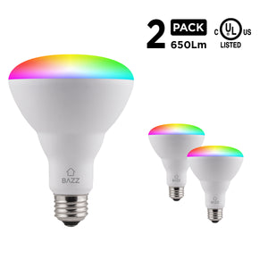 BR30 Smart WiFi RGB LED Bulb (2-Pack) - BAZZ Smart Home.ca