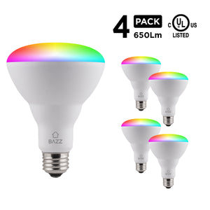 BR30 Smart WiFi RGB LED Bulb (4-Pack) - BAZZ Smart Home.ca