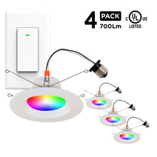 Load image into Gallery viewer, 6&quot; Smart WiFi RGB+White LED Conversion Kit (3-Pack with Switch) - BAZZ Smart Home.ca